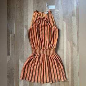 Ramy Brook Knit Paris Mini Dress Zinni Orange Gold Small NWT